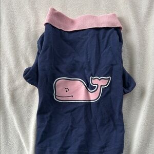Vineyard Vines Navy Pet Polo with Pink Trim Small